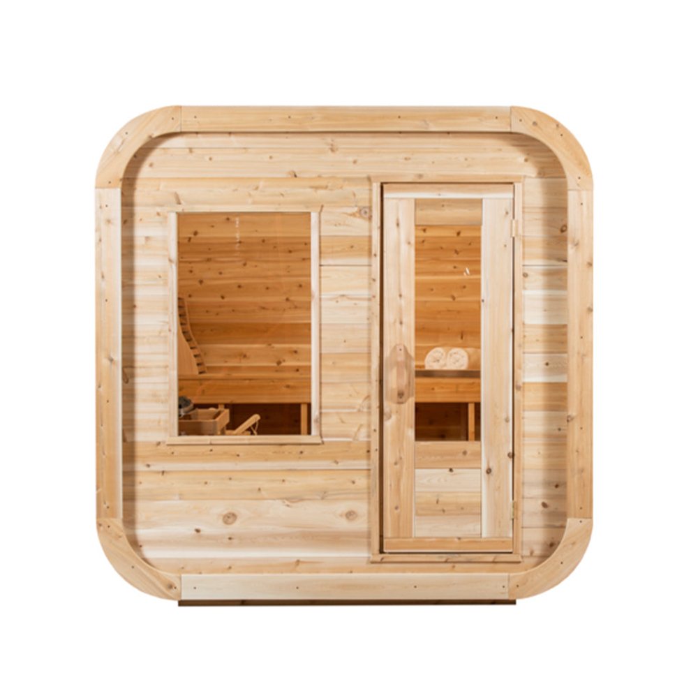 DUNDALK LEISURECRAFT 4-Person Canadian Timber Luna With Sloped Roof And Front Window, CTC22LU (96483152) - SAKSBY.com - Barrel Saunas - SAKSBY.com