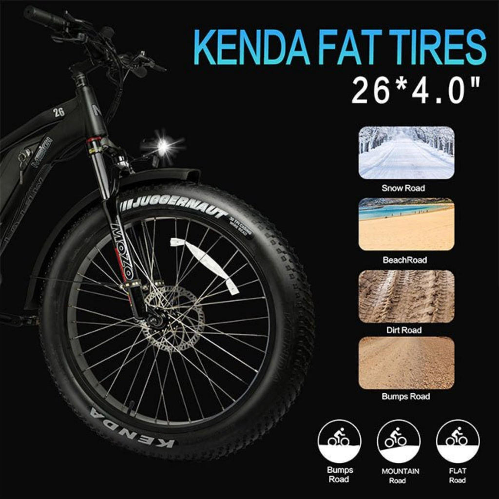 DWMEIGI MG8713 PEGASUS 26" 48V/16AH 750W Fat Tire Electric Bike, 280LBS - SAKSBY.com - Electric Bicycles - Zoom Parts View