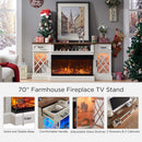 Electric 70-Inch Fireplace TV Stand With Glass Door Storage Cabinet (SAK58627) - Saksby Wholesale - Features View