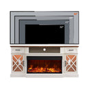 Electric 70-Inch Fireplace TV Stand With Glass Door Storage Cabinet (SAK58627) - Saksby Wholesale - TV Size View