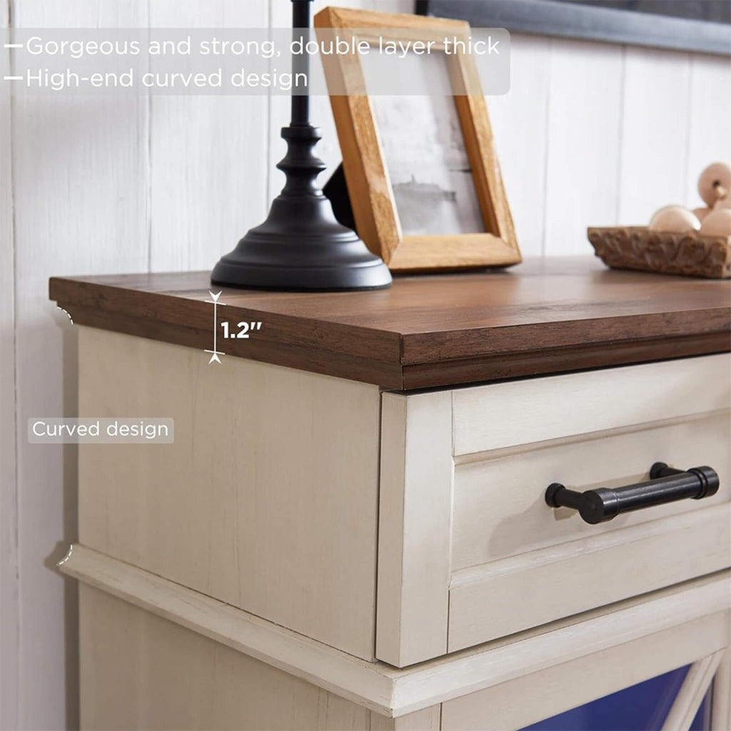 Electric 70-Inch Fireplace TV Stand With Glass Door Storage Cabinet (SAK58627) - Saksby Wholesale - Wood Thick View