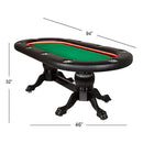 ELITE ALPHA 10-Player LED Illuminated Premium Poker Table (97538021) - SAKSBY.com - Measurement View