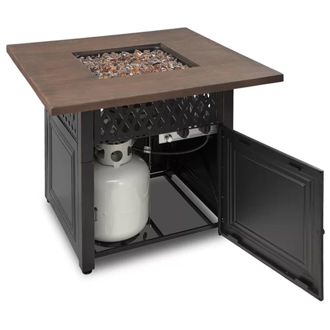 ENDLESS SUMMER Donovan Steel Propane Outdoor Fire Pit Table W/ Lid - SAKSBY.com - Propane Firepits - SAKSBY.com