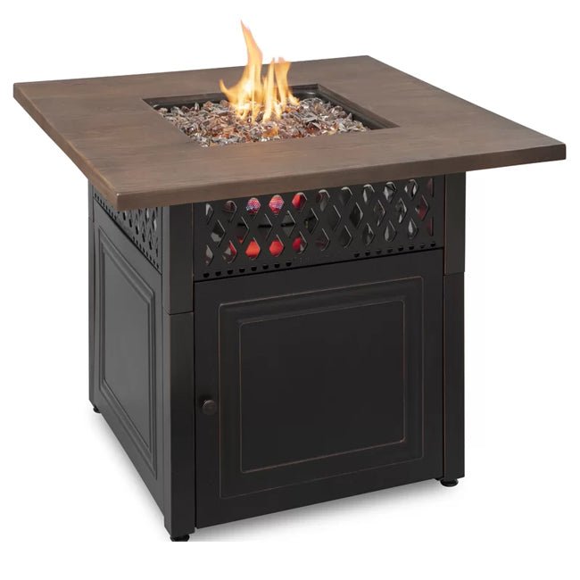 ENDLESS SUMMER Donovan Steel Propane Outdoor Fire Pit Table W/ Lid - SAKSBY.com - Propane Firepits - SAKSBY.com