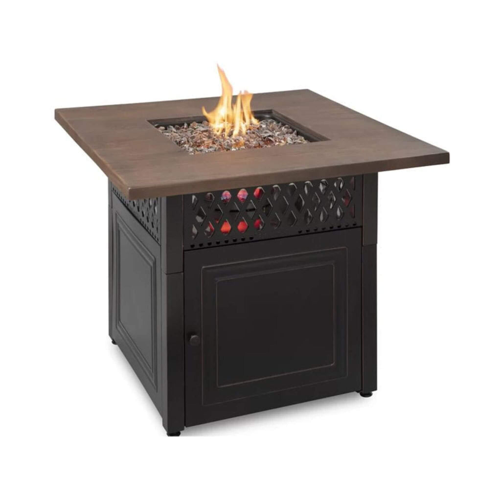 Endless Summer Donovan Steel Propane Outdoor Fire Pit Table W/ Lid (SAK54052) - Saksby Wholesale - Front Side View