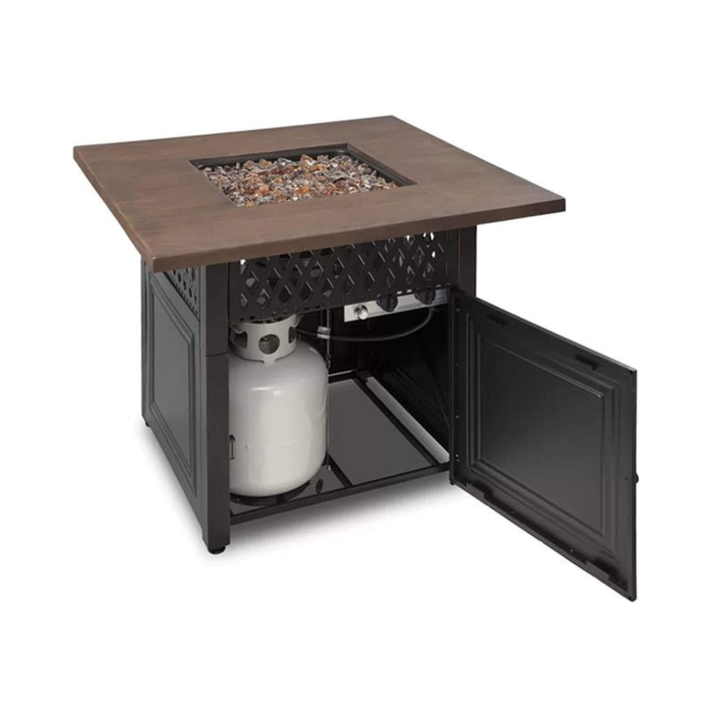 Endless Summer Donovan Steel Propane Outdoor Fire Pit Table W/ Lid (SAK54052) - Saksby Wholesale - Gas Container View