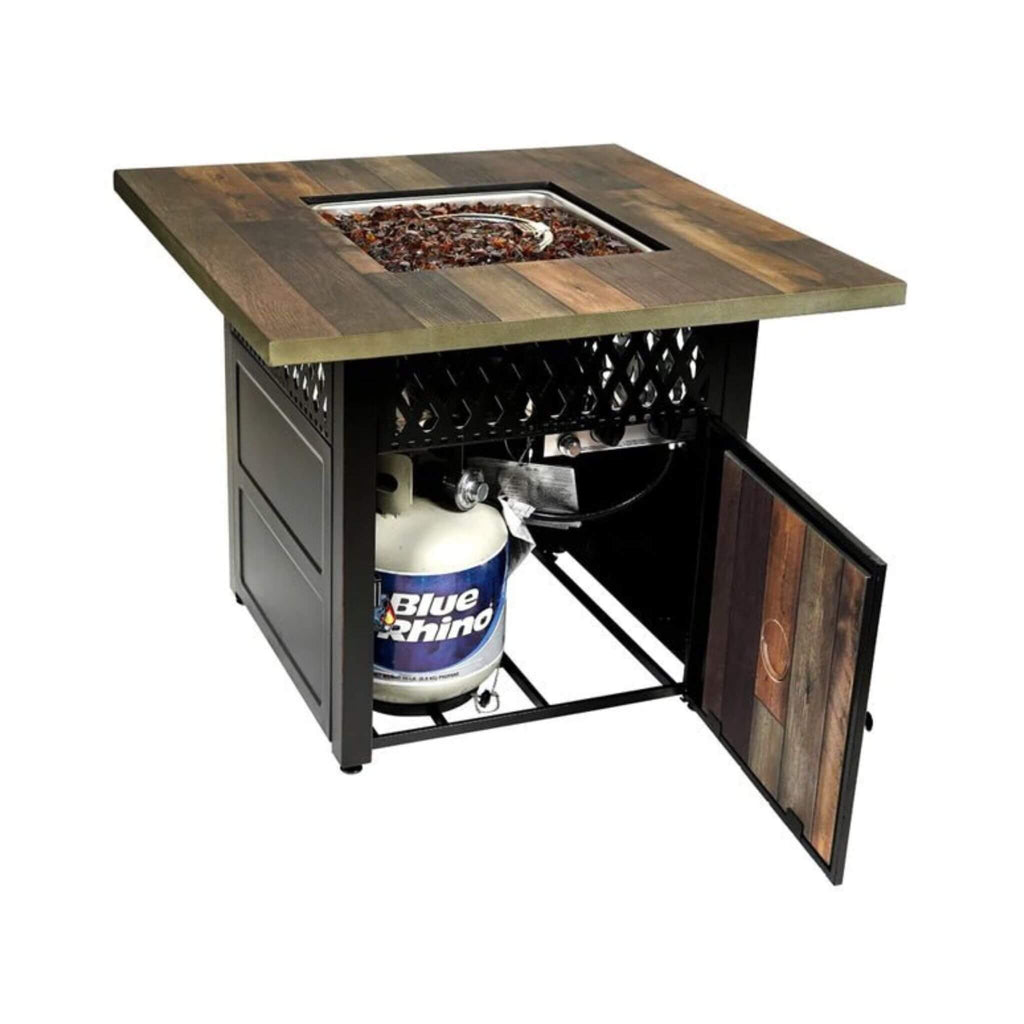 Endless Summer Harris LP Gas Outdoor Fire Pit Table W/ DualHeat Technology (SAK82132) - Saksby Wholesale - Gas Container View