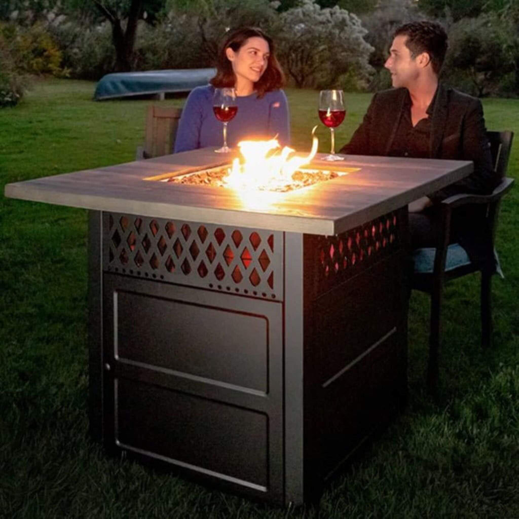 Endless Summer Harris LP Gas Outdoor Fire Pit Table W/ DualHeat Technology (SAK82132) - Saksby Wholesale - Outdoor Setup