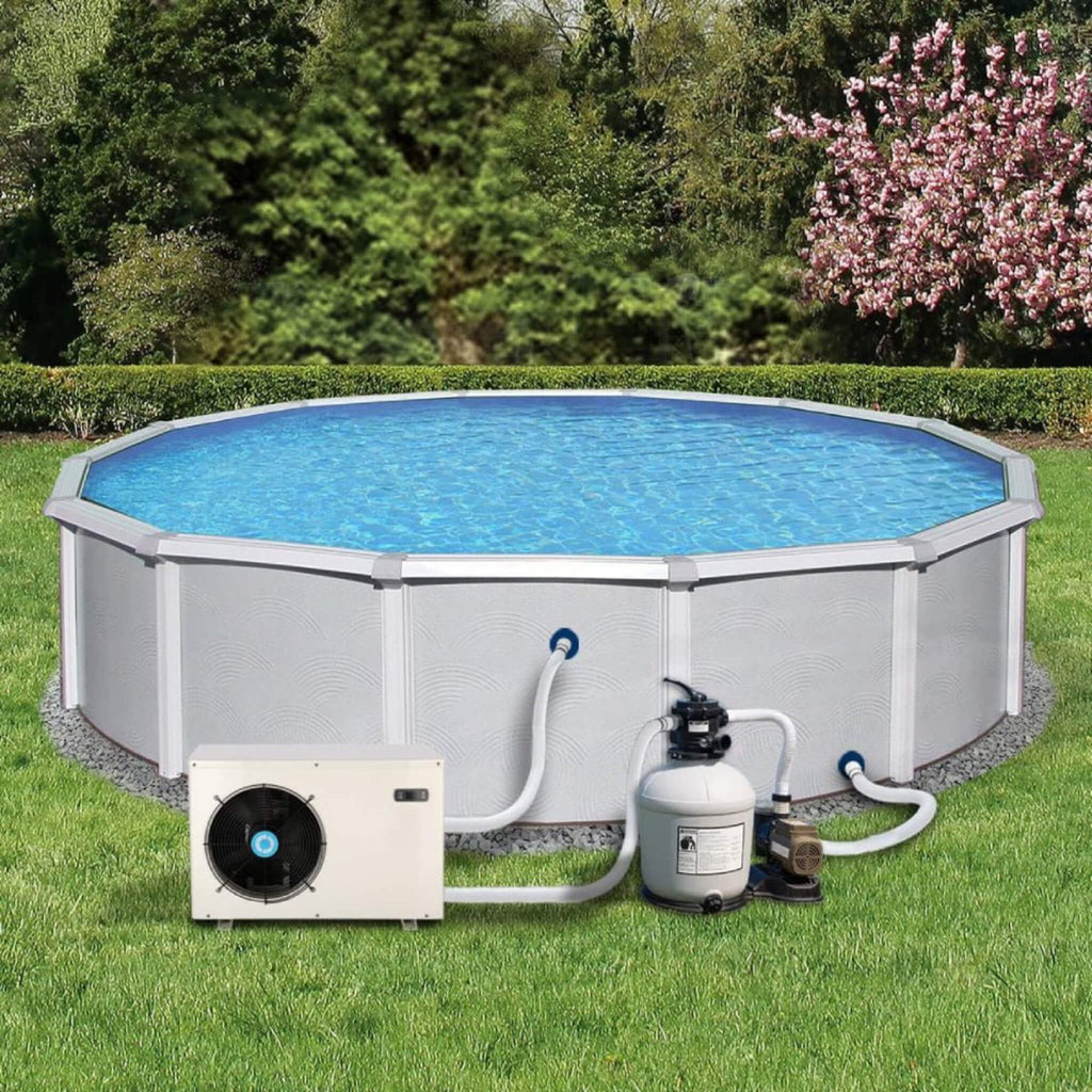 Energy-Saving Electric Swimming Pool Heat Pump For Above And Inground Pools, 6000 Gallons (SAK93541) - Saksby Wholesale - Lifestyle View