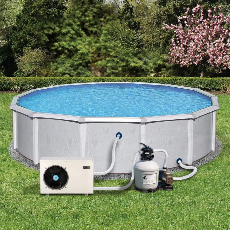 Energy-Saving Electric Swimming Pool Heat Pump For Above And Inground Pools, 6000 Gallons (SAK93541) - Saksby Wholesale - Lifestyle View