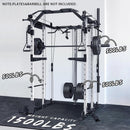 ERK Premium Multi-Functional Home Gym Power Rack Cage With Cable Crossover System & Bench, 1500LBS Demonstration View