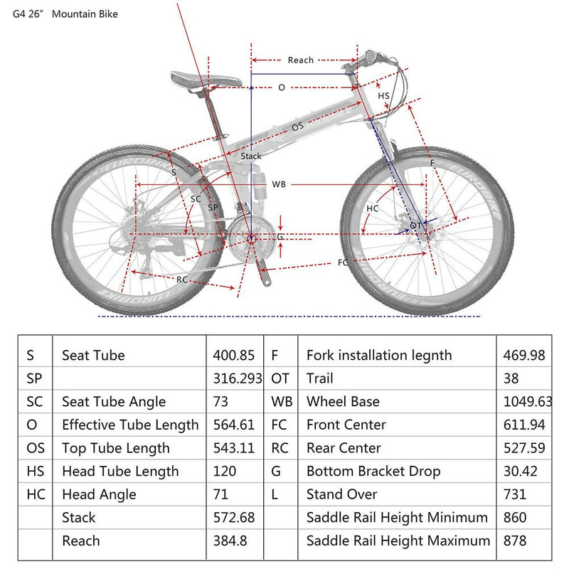 EUROBIKE High Performance Unisex Dual Suspension Adult Folding Mountain Bike, 26" (92705361) - Detail View