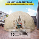 Extra Large 10 Person Outdoor Igloo Garden Greenhouse Dome Tent, 12FT (94316275) - SAKSBY.com - Front View