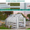Extra Large Heavy Duty Polycarbonate Aluminum Greenhouse With Sliding Doors And Vents, 10x12x8FT Side View