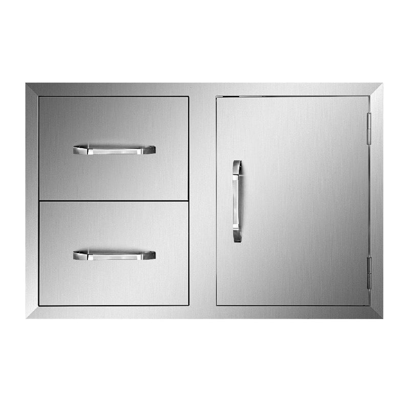 Extra Large Outdoor Stainless Steel Kitchen Storage Cabinet With Pulling Drawers (92817405) - SAKSBY.com - KFront View