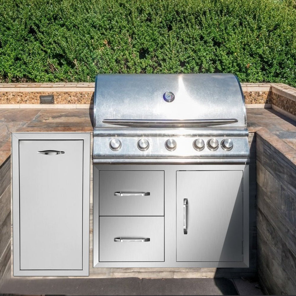 Extra Large Outdoor Stainless Steel Kitchen Storage Cabinet With Pulling Drawers (92817405) - SAKSBY.com - Demonstration View