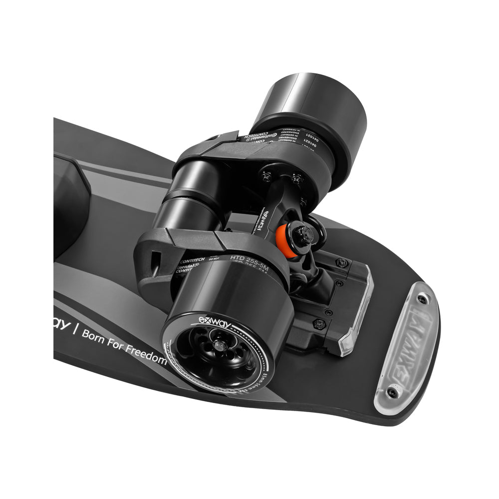 EXWAY WAVE 180WH High-Performance Motorized Belt Motor Travel Skateboard With Add-On 99Wh Battery, 1000W Zoom Parts View