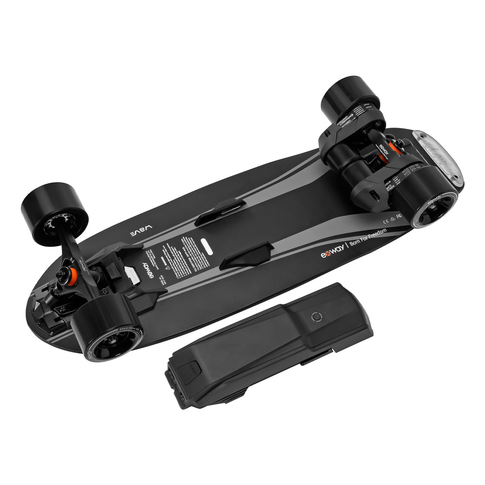 EXWAY WAVE 180WH High-Performance Motorized Belt Motor Travel Skateboard With Add-On 99Wh Battery, 1000W Zoom Parts View