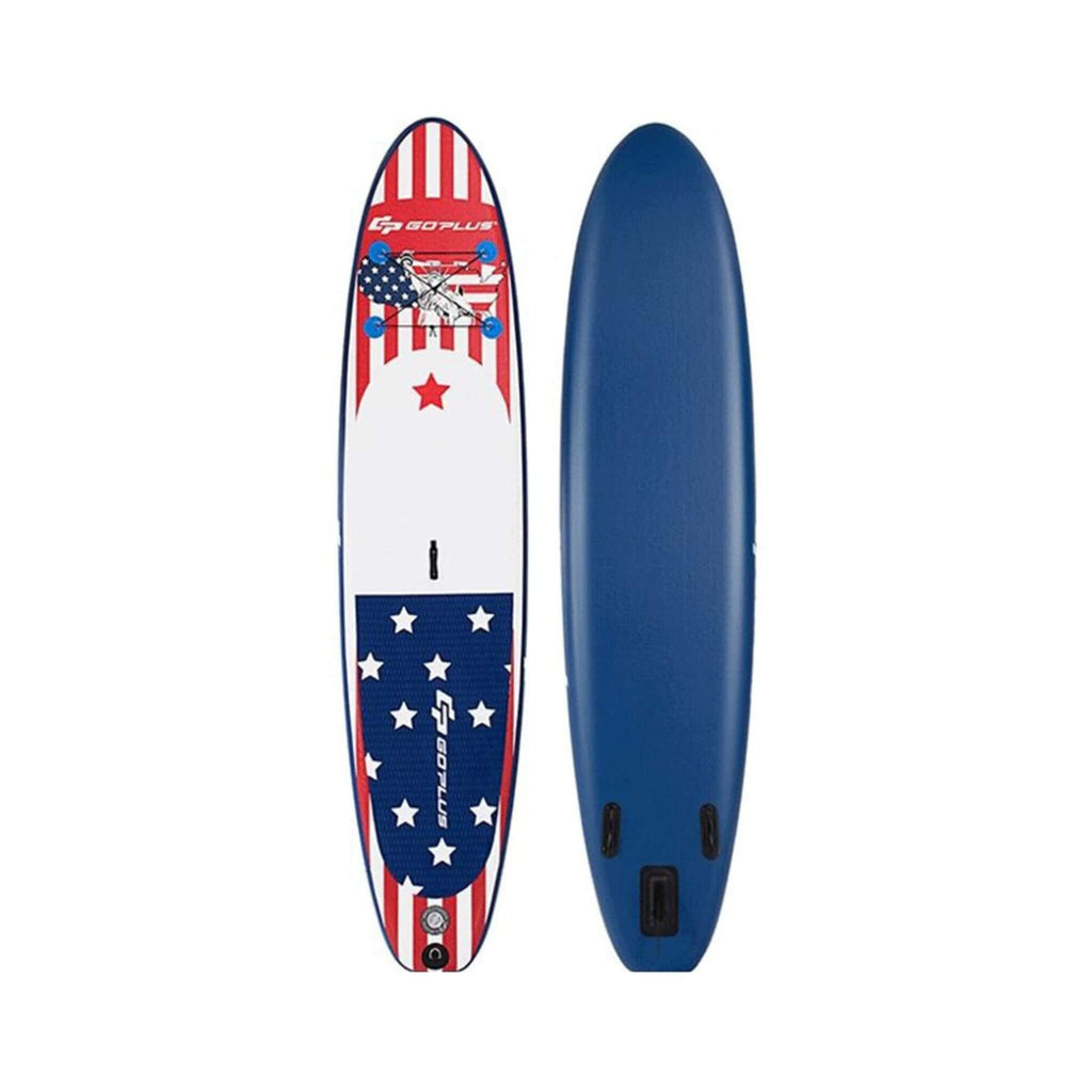 GoPlus 11FT Inflatable Stand Up Surfboard Paddle Board W/ Aluminum Paddle (SAK58739) - Saksby Wholesale - Front Back View