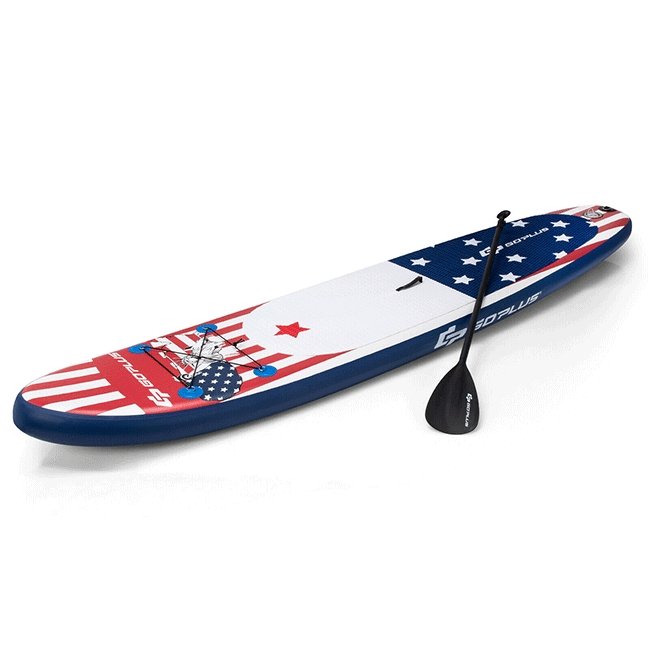 GOPLUS Inflatable Stand Up Paddle Board Surfboard W/ Aluminum Paddle, 11FT - SAKSBY.com - Stand Up Paddle Boards - SAKSBY.com