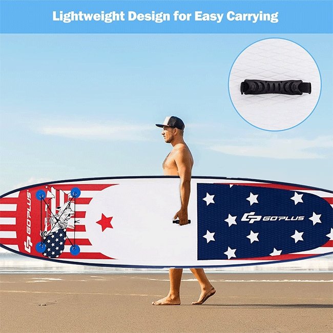 GOPLUS Inflatable Stand Up Paddle Board Surfboard W/ Aluminum Paddle, 11FT - SAKSBY.com - Stand Up Paddle Boards - SAKSBY.com