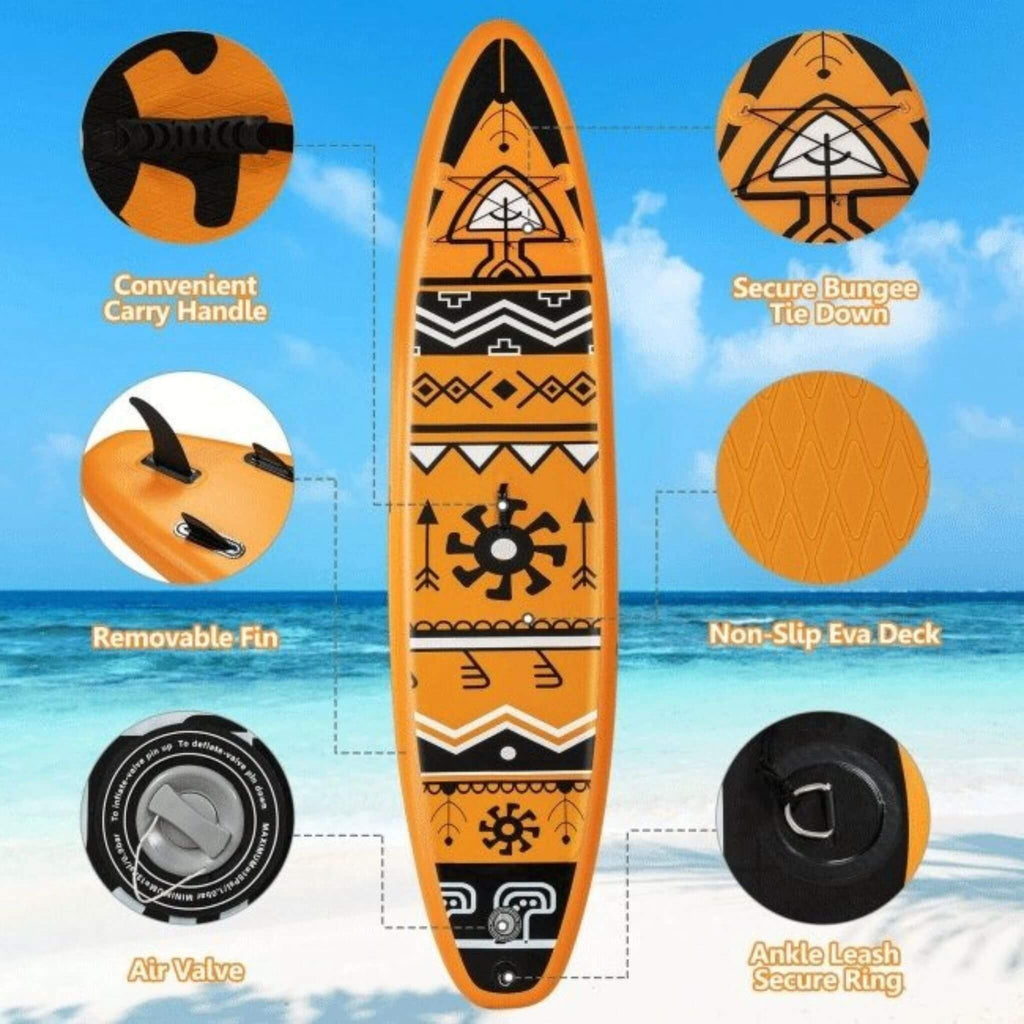 GoPlus Inflatable Stand Up Surfboard Paddle Board W/ SUP Aluminum Paddle, 10.5FT (SAK95162) - Saksby Wholesale - Features