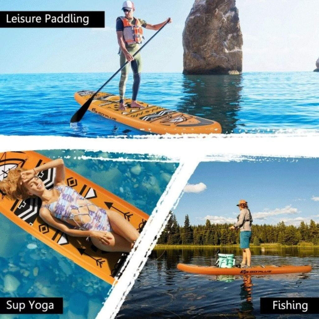GoPlus Inflatable Stand Up Surfboard Paddle Board W/ SUP Aluminum Paddle, 10.5FT (SAK95162) - Saksby Wholesale - Use Cases