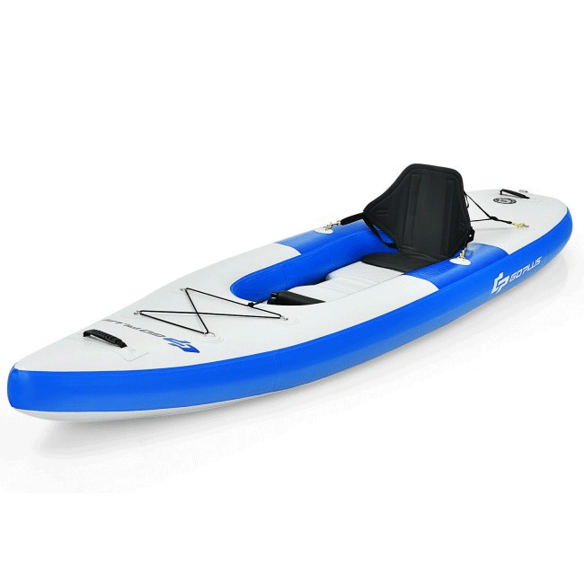 GOPLUS Long Inflatable Blow Up Kayak With Paddle & Hand Pump, 11FT - SAKSBY.com - Kayaks - SAKSBY.com