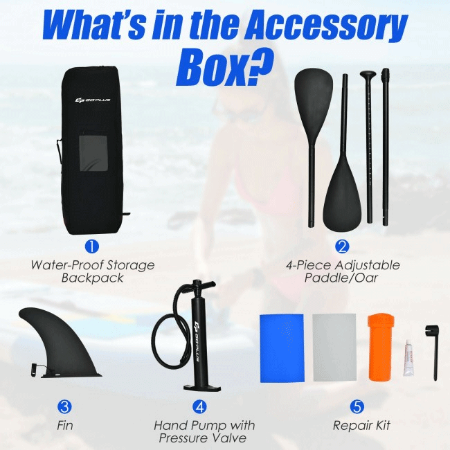 GOPLUS Long Inflatable Blow Up Kayak With Paddle & Hand Pump, 11FT - SAKSBY.com - Kayaks - SAKSBY.com