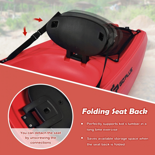GOPLUS Premium Youth Sit On Top Kayak W/ Paddles & Folding Backrest, 6FT - SAKSBY.com - Kayaks - SAKSBY.com