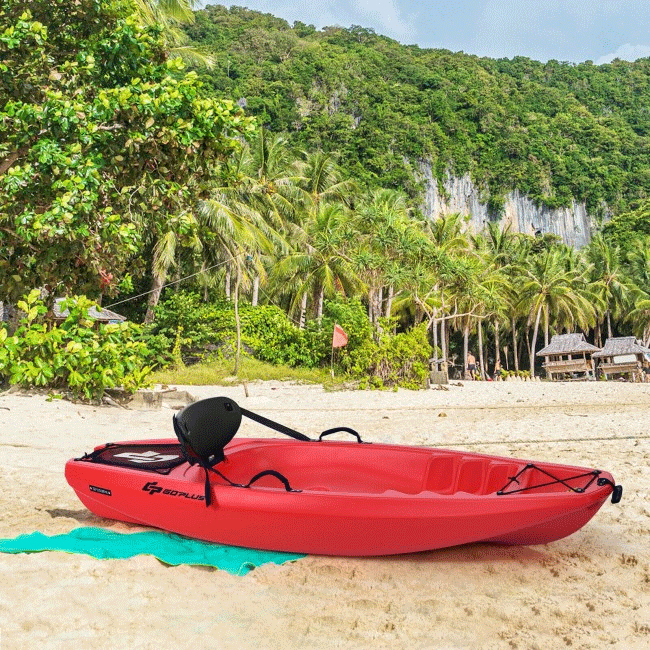 GOPLUS Premium Youth Sit On Top Kayak W/ Paddles & Folding Backrest, 6FT - SAKSBY.com - Kayaks - SAKSBY.com