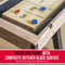 Gosports Premium Shuffleboard Table Set For Game Rooms With Pucks, Wax, And Brush, 9FT (SAK75134) - Saksby Wholesale - Rustic Oak Frame View
