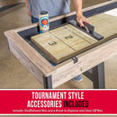 Gosports Premium Shuffleboard Table Set For Game Rooms With Pucks, Wax, And Brush, 9FT (SAK75134) - Saksby Wholesale - Tournament View
