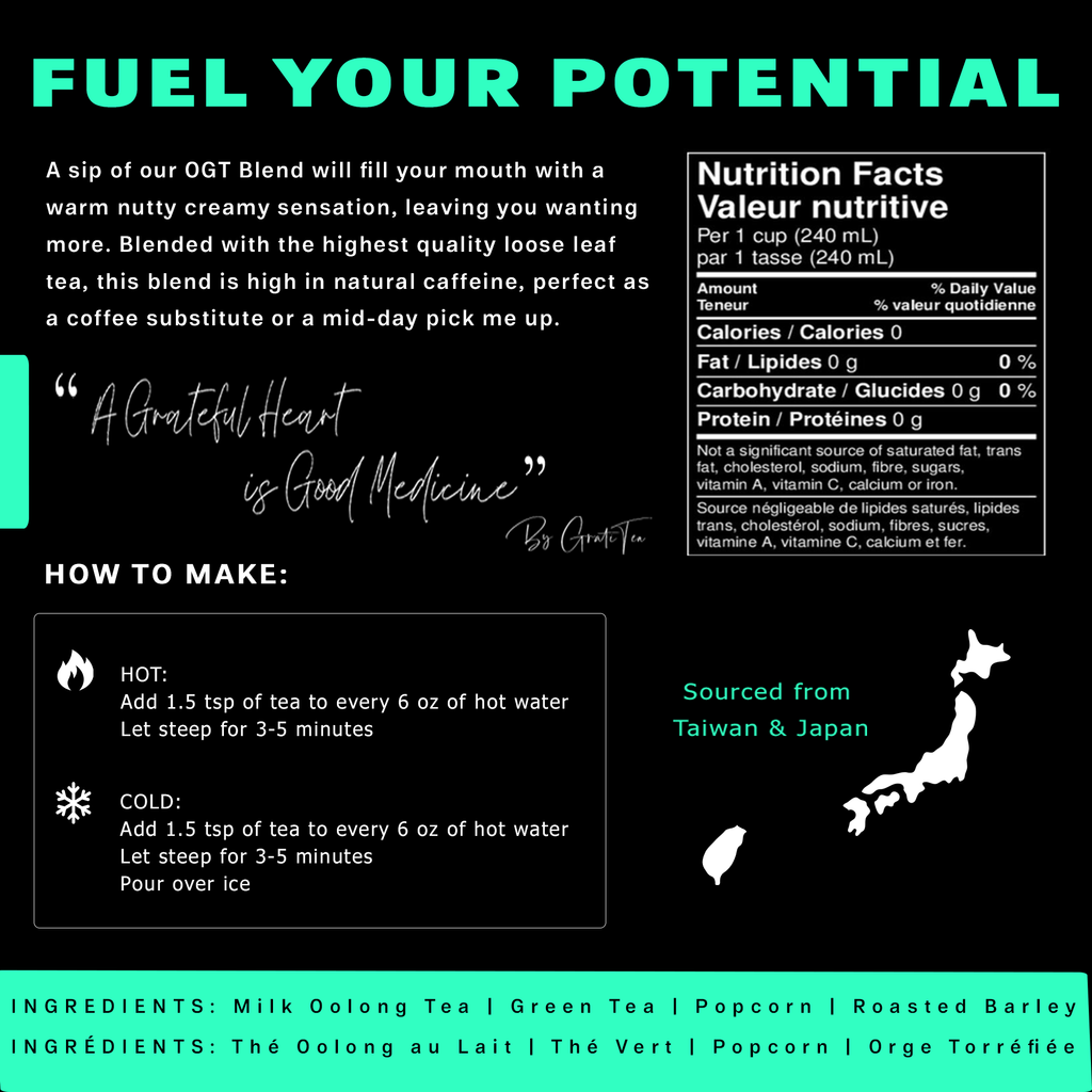 GRATITEA Oolong Green Tea - All-Natural High Performance Loose Leaf Tea, 75G - SAKSBY.com - Detail View
