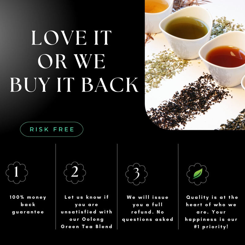 GRATITEA Oolong Green Tea - Premium All-Natural High Performance Loose Leaf Tea, Parts View