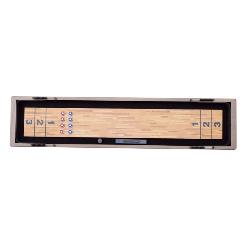 Hathaway Excalibur Rustic Shuffleboard Table With Leg Levelers, 9FT (SAK47512) - Saksby Wholesale - Top View View
