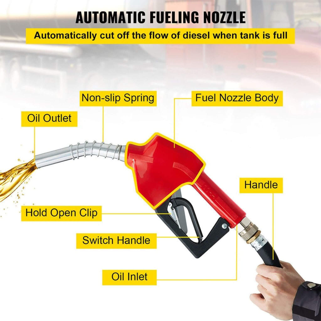 Heavy-Duty 116 Gal Portable Diesel Fuel Transfer Tank With Automatic Pump & Hose (SAK77594) - Saksby Wholesale - Fuel Nozzle PArts