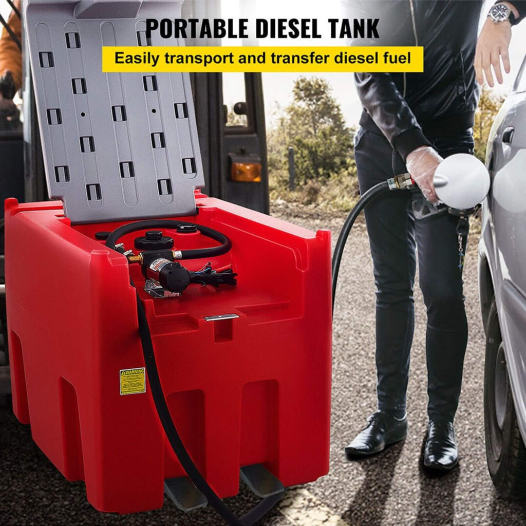 Heavy-Duty 116 Gal Portable Diesel Fuel Transfer Tank With Automatic Pump & Hose (SAK77594) - Saksby Wholesale - Portable Feature