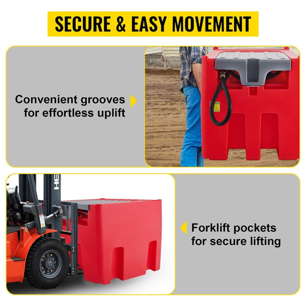 Heavy-Duty 116 Gal Portable Diesel Fuel Transfer Tank With Automatic Pump & Hose (SAK77594) - Saksby Wholesale - Secure And Easy Movement