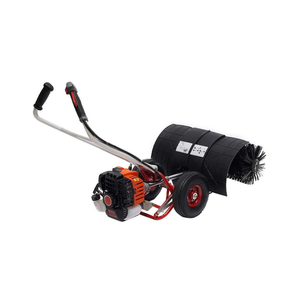 Heavy-Duty 2.5HP 2-Stroke 52CC 24-Inch Gas-Powered Walk-Behind Brush Sweeper Broom (SAK38624) - Saksby Wholesale - Back Right View