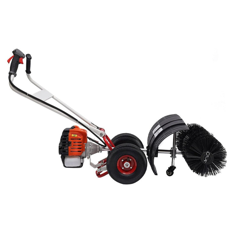 Heavy Duty 2.5HP 2-Stroke 52CC Gas-Powered Walk-Behind Brush Sweeper Broom, 24" (97138624) - SAKSBY.com - Power Sweepers - SAKSBY.com