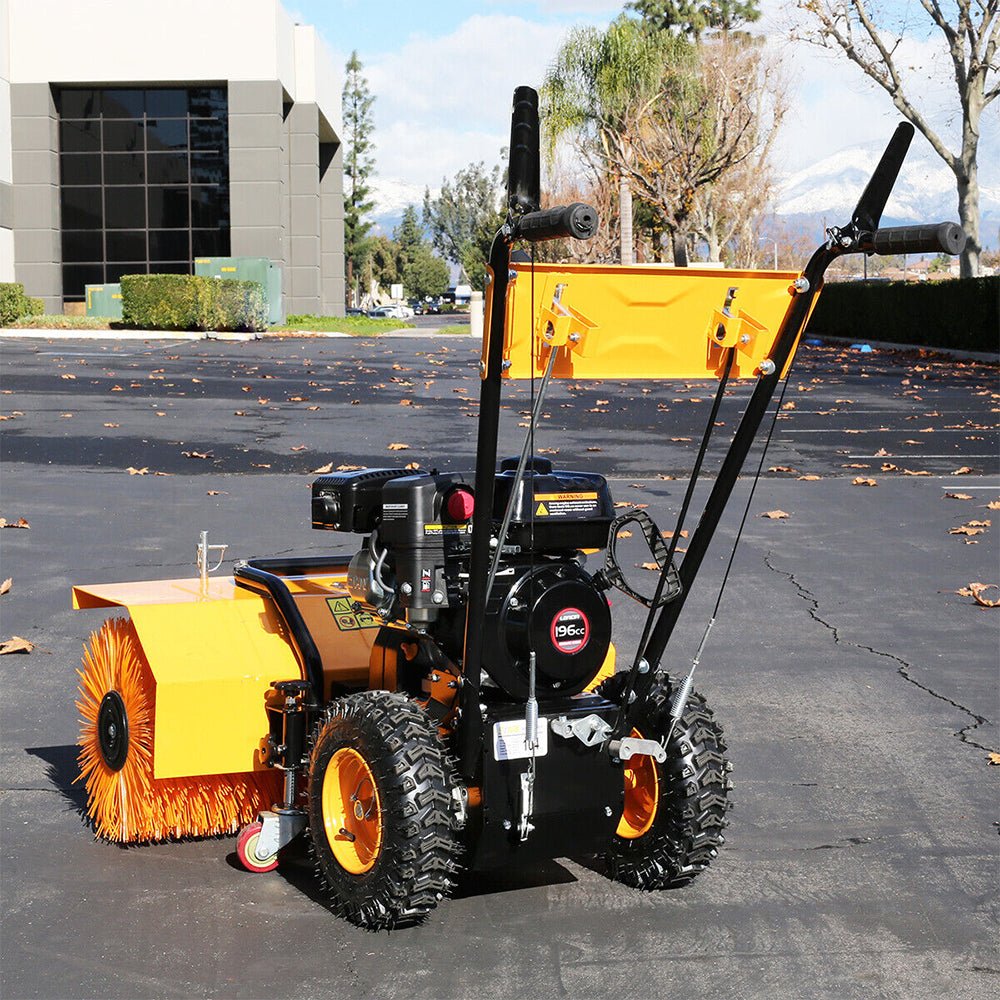 Heavy Duty 7.0HP Walk-Behind Gas-Powered Dirt Broom Sweeper, 31" (97182036) - SAKSBY.com - Power Sweepers - SAKSBY.com