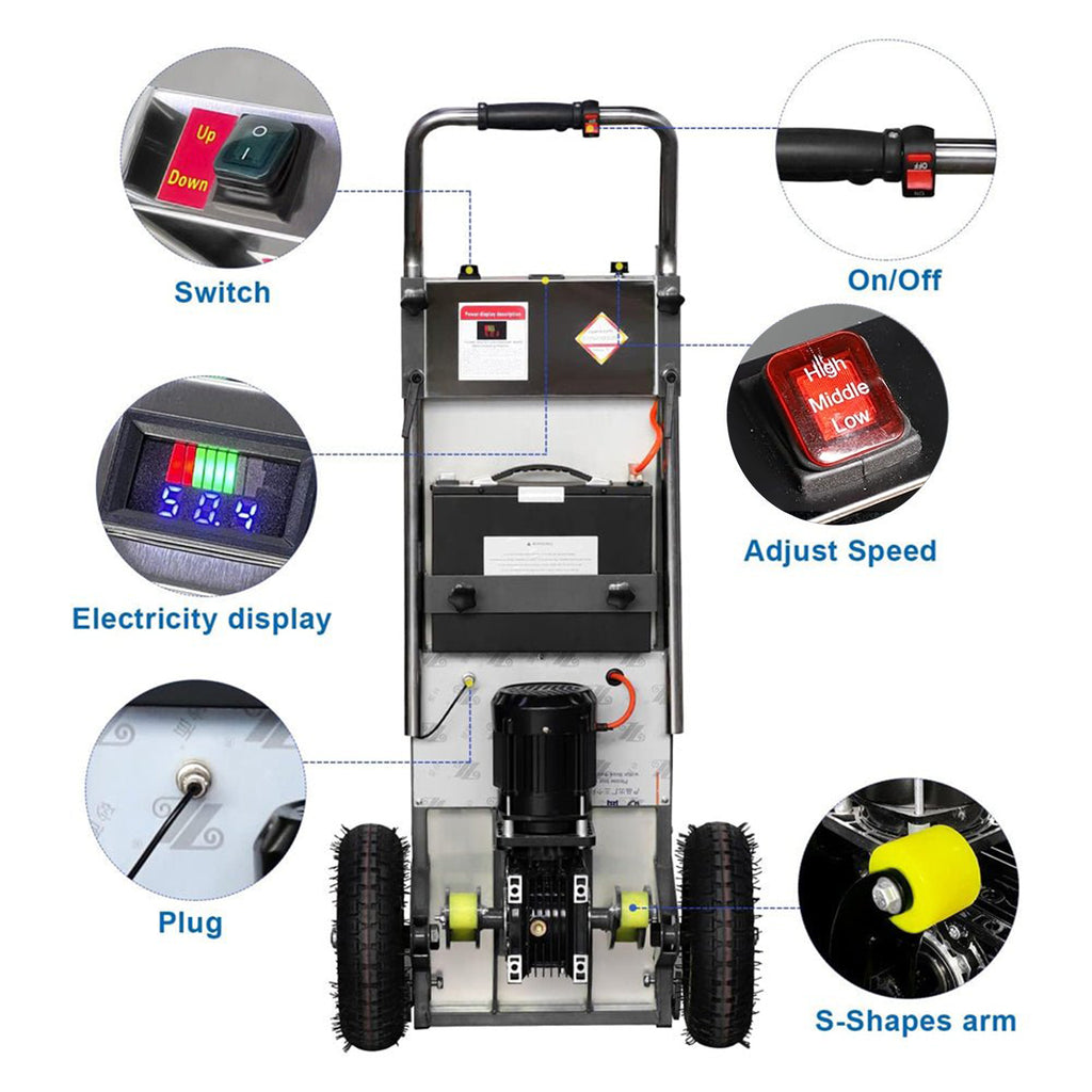 Heavy-Duty 880LBS Electric Motorized Stair Climbing Hand Truck Dolly (SAK72821) - Saksby Wholesale - Components