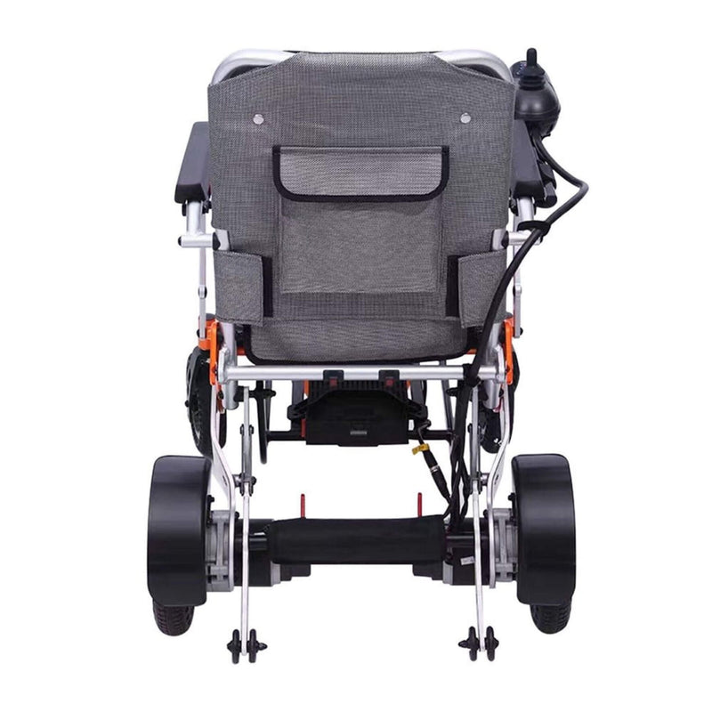 EZG Heavy Duty All-Terrain Electric Folding Wheelchair, 300LBS (SAK58624) - Saksby Wholesale - Back View