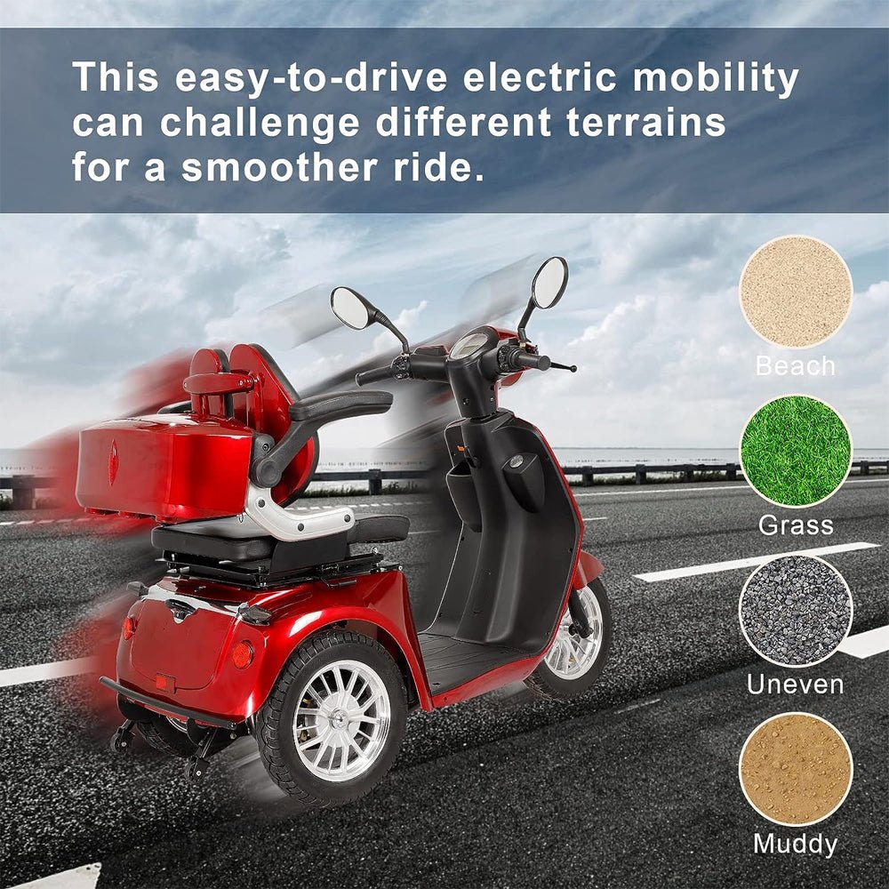 Heavy-Duty All-Terrain Electric Powered Mobility Scooter For Seniors & Adults, 800W (96314725) - SAKSBY.com - Side View