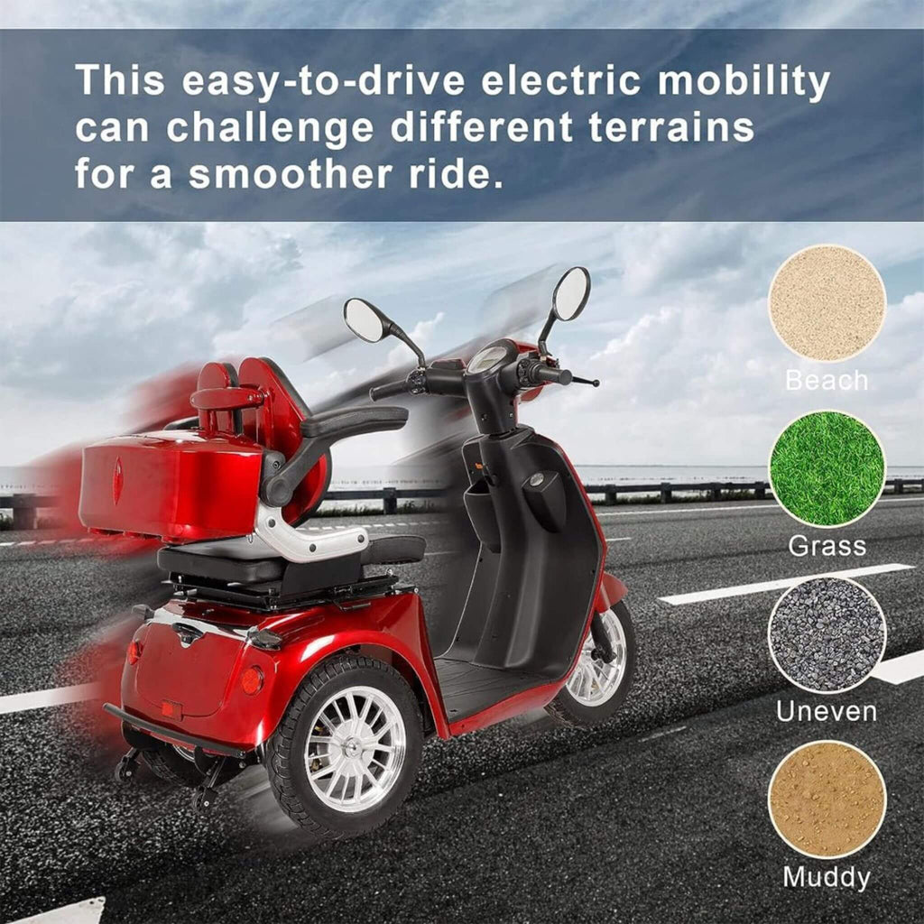 Zvg Heavy-Duty All-Terrain Electric Powered Mobility Scooter For Seniors & Adults, 800W (SAK96314) - Saksby Wholesale - Different All Terrain