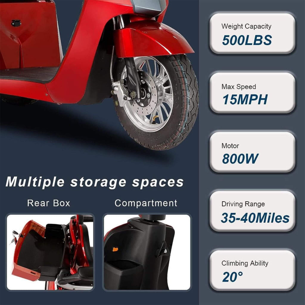 Zvg Heavy-Duty All-Terrain Electric Powered Mobility Scooter For Seniors & Adults, 800W (SAK96314) - Saksby Wholesale - Features