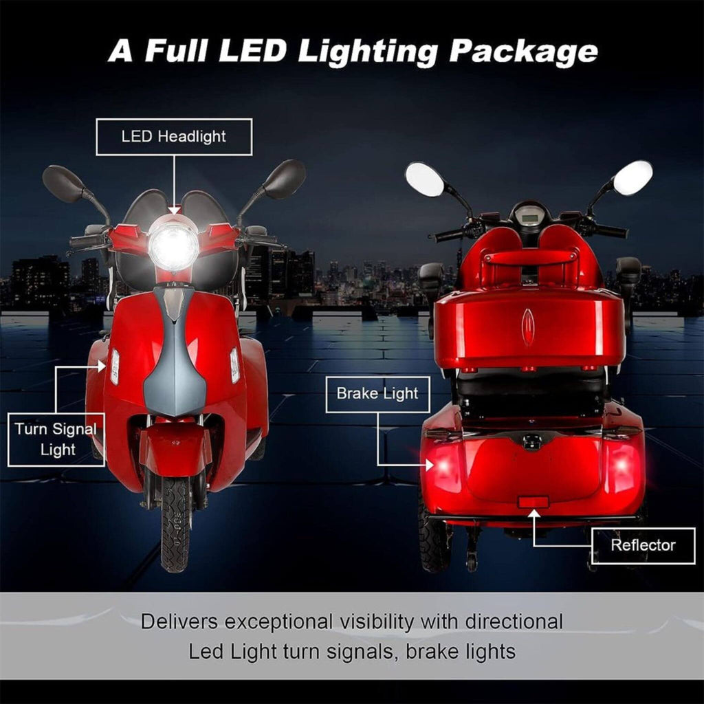 Zvg Heavy-Duty All-Terrain Electric Powered Mobility Scooter For Seniors & Adults, 800W (SAK96314) - Saksby Wholesale - LED LIghting Package