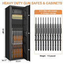 Heavy Duty Anti-Theft Fireproof Biometric Gun Rifle Pistol Safe For Home, 11-12 Guns Measurement View