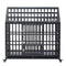 Heavy Duty Carbon Steel Dog Kennel Cage Crate W/ Sloped Roof And Wheels, 48" (96473812) - SAKSBY.com - Dog Kennel - SAKSBY.com